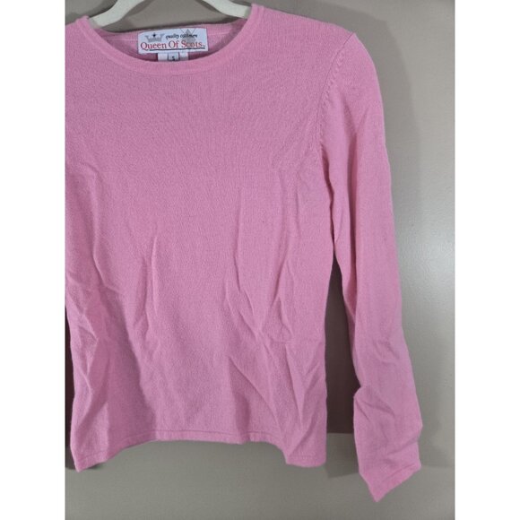 Women's Queen of Scots Quality 100% Cashmere Pink Sweater, Size S - Picture 2 of 8